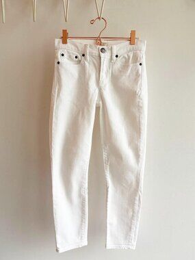 J. Crew White Mid-rise Toothpick Skinny Stretch Jeans